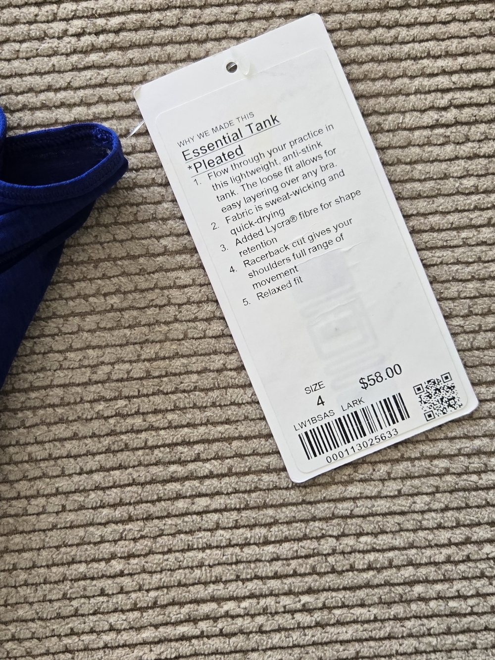 lululemon athletica Cobalt Blue Racerback Tank - Picture 2 of 4